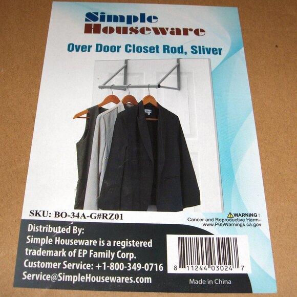 Over the door Closet Rods, Lot of 2, Simple Housewares - Picture 1 of 3